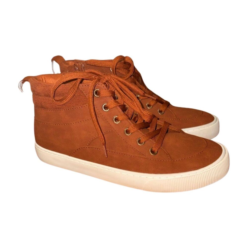 Cat & Jack Kids’ Cooper Mid Top Sneakers Boots | Cognac | Size 6 | NWT